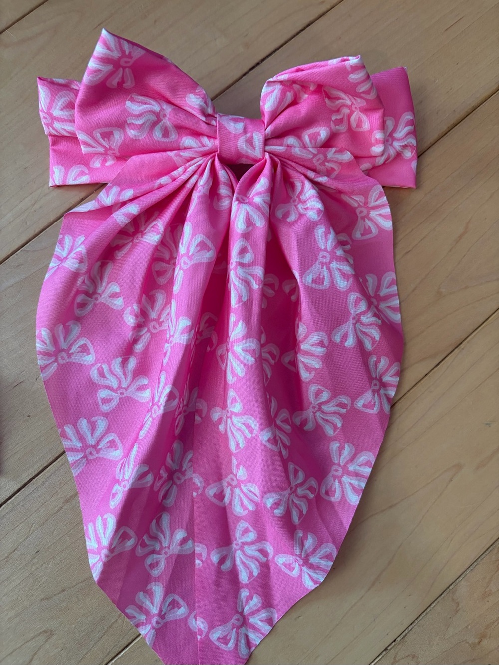 Pink Hair Bow with White Bows